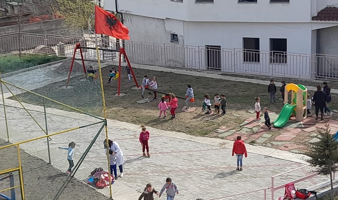 Upgraded playground in a school in Berat